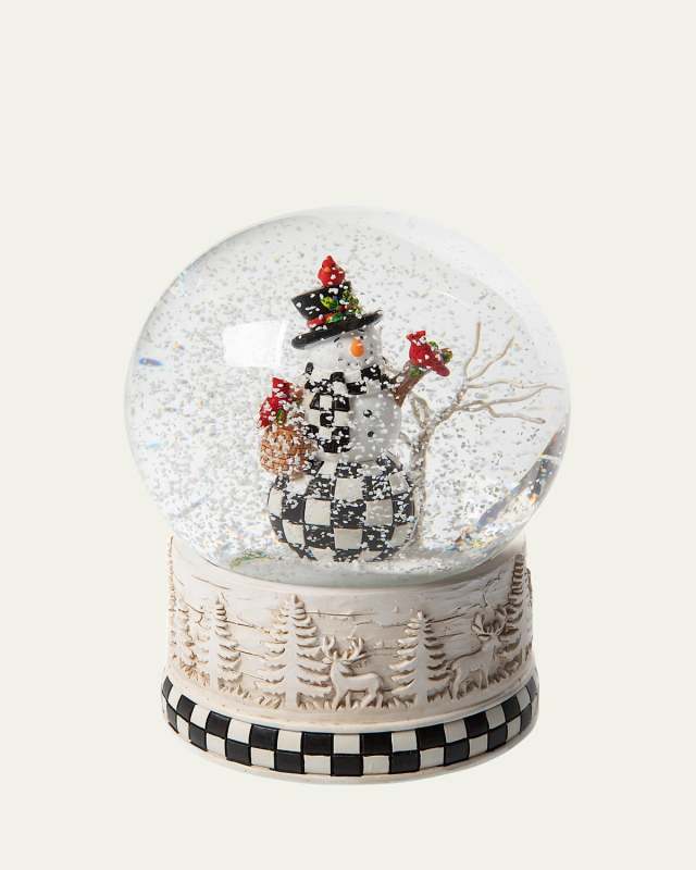 Farmhouse Snowman Snow Globe